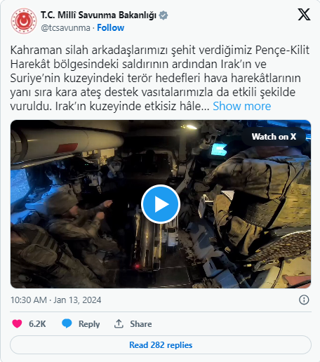 Irak'ın Kuzeyinde 20 Terörist Etkisiz Hale Getirildi