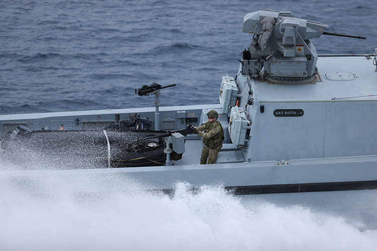 Tcg Salihreis Fırkateyni'nde  Denizkurdu Tatbikatı Basın Safhası Gerçekleştirildi