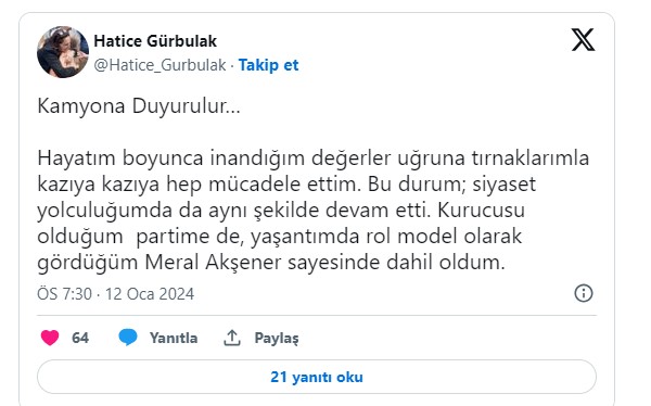 İYİ Parti'nin oyunu artırdığı tek ilçenin başkanı istifa etti