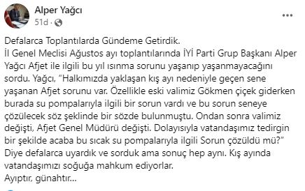 Afjet Bu Kışta Sınıfta Kaldı İYİ Partili Yağcı ''Ayıptır Günahtır''