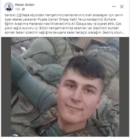 AK Partili Arslan Yaralı Askerin Tedavisini Yakından Takip Ediyor
