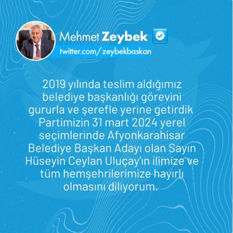 Başkan Zeybek '' Gururla ve Şerefle Görevimi Yerine Getirdim''
