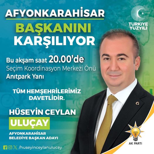AK Partililer Afyon'da Başkanını Karşılıyor Programı AK Partili Özkaya Paylaştı