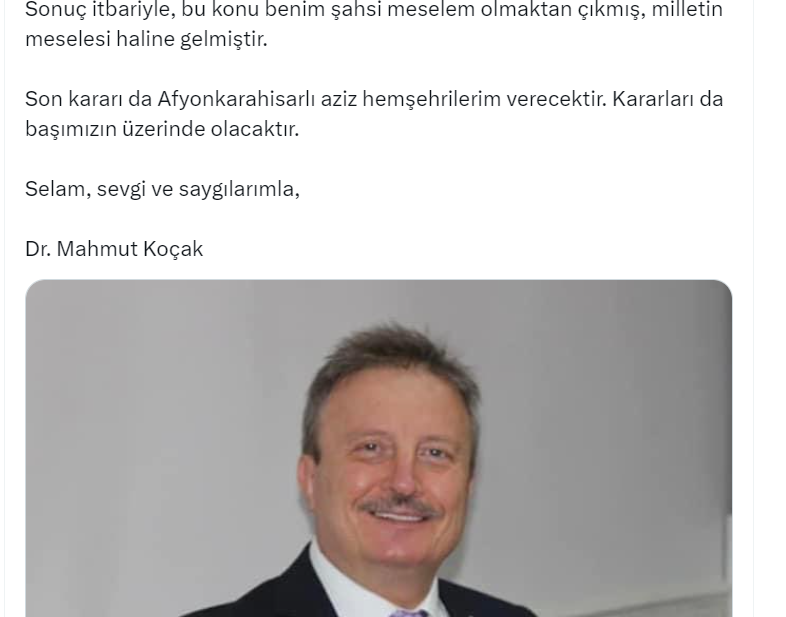 KOÇAK SİNYAL VERDİ ! ADAY MI OLACAK ?