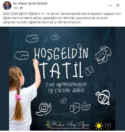 İYİ Partili Olgun Öğrencilerin Yarıyıl Tatilini Kutladı
