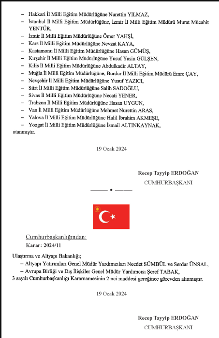 CUMHURBAŞKANLIĞINDAN KARAR: