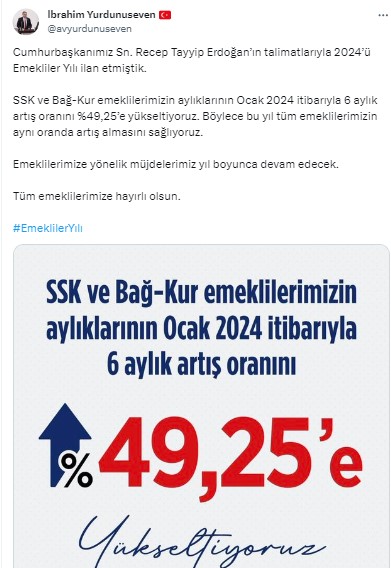 AK Parti Afyonkarahisar Milletvekili İbrahim Yurdunuseven, Emeklilere müjde diyerek duyurdu
