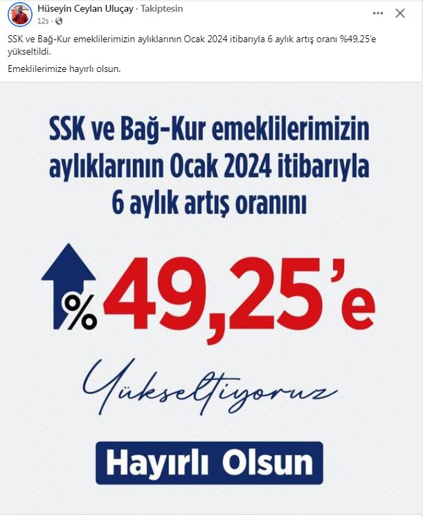 AK Partili Uluçay ''Emeklilerimize Hayırlı Olsun''