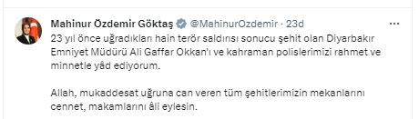 Afyonlu Bakan Göktaş Şehit Emniyet Müdürü Okkan'ı Andı