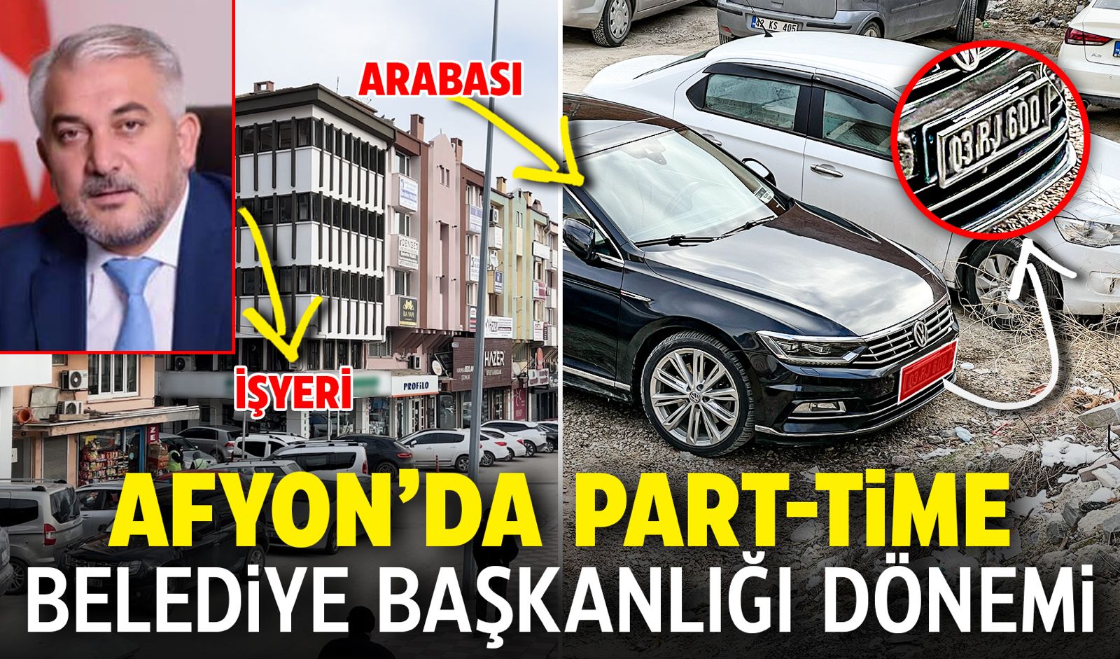 Sinanpaşa Belediye Başkanı Karaman'ın Makam Aracı Afyon'da Gündem Oldu