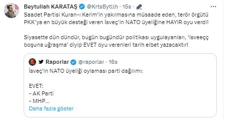 Başkan Karataş'ın Gündemi İsveç'in NATO Üyeliği Oldu
