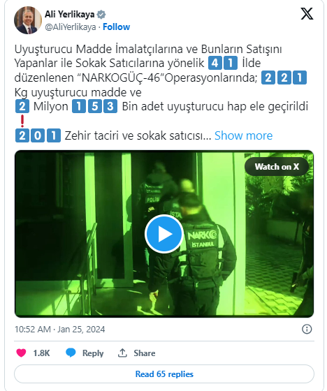 "Narkogüç-46" Operasyonlarında 201 Şüpheli Yakalandı