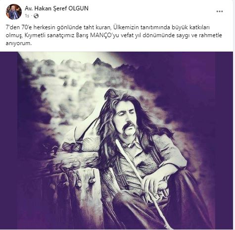 İYİ Partili Olgun Manço İçin Paylaşımda Bulundu