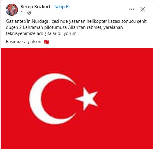 Şuhut Belediye Başkanı Recep Bozkurt'tan taziye mesajı