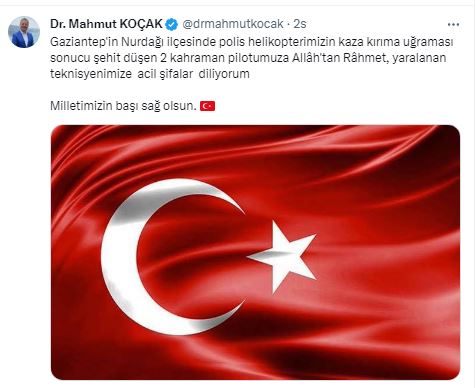 Siyasetçi Koçak'tan Taziye Mesajı Geldi