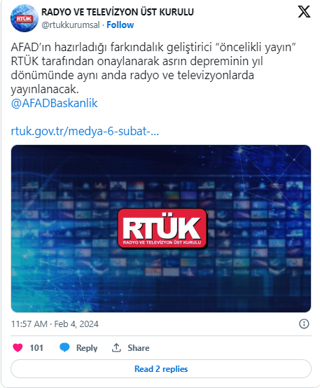 6 Şubat'ta Deprem Özel Yayını!