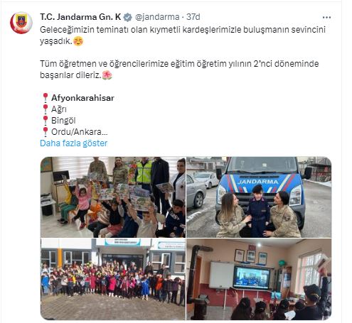 Jandarma Genel Komutanlığı Paylaştı Afyon'da Paylaşımda Yerini Aldı