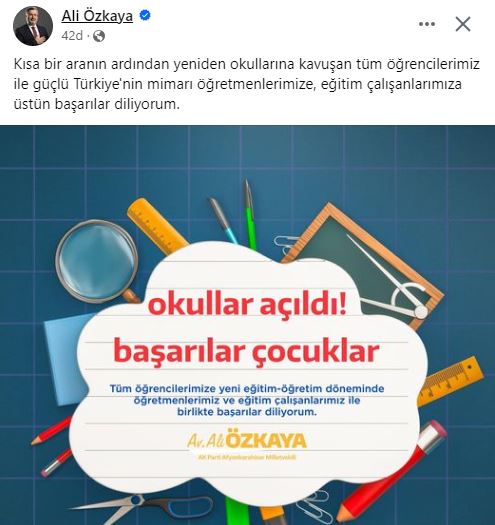"GÜÇLÜ TÜRKİYE'NİN MİMARI ÖGRETMENLERİMİZE BAŞARILAR DİLİYORUM"