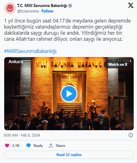 Mehmetçik 6 Şubat Şehitleri İçin Saygı Duruşunda Bulundu