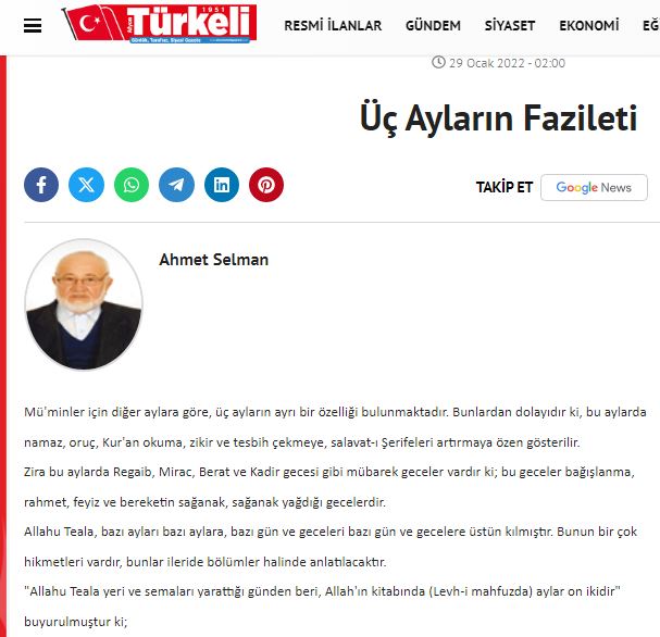 Türkeli Gazetesinin Acı Kaybı Köşe Yazarı Selman Hayatını Kaybetti