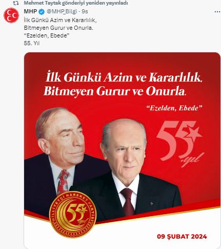 MHP MKYK ÜYESİ MEHMET TAYTAK   55. KURULUŞ YILI PAYLAŞIMI