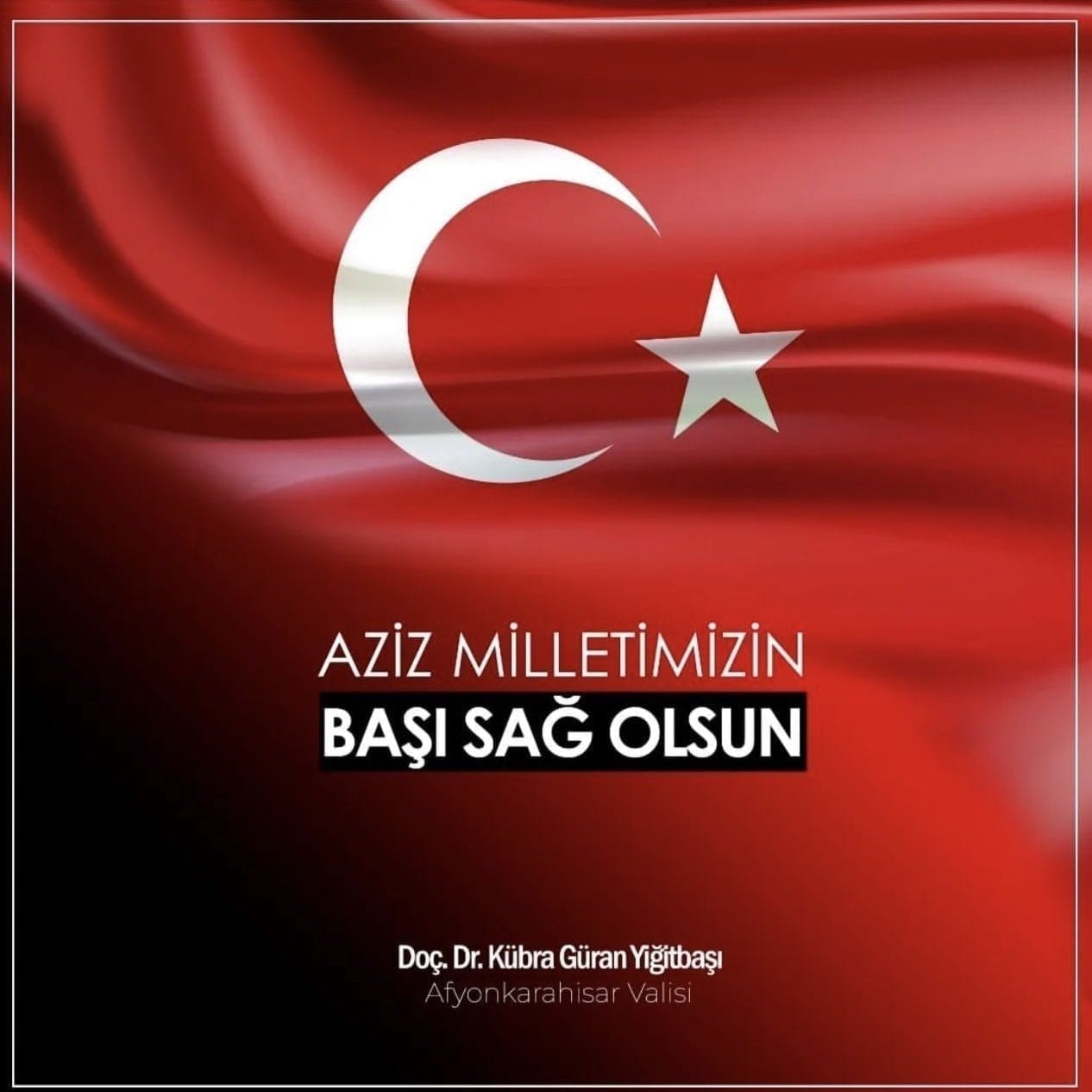 AFYONKARAHİSAR VALİLİĞİNDEN TAZİYE MESAJI