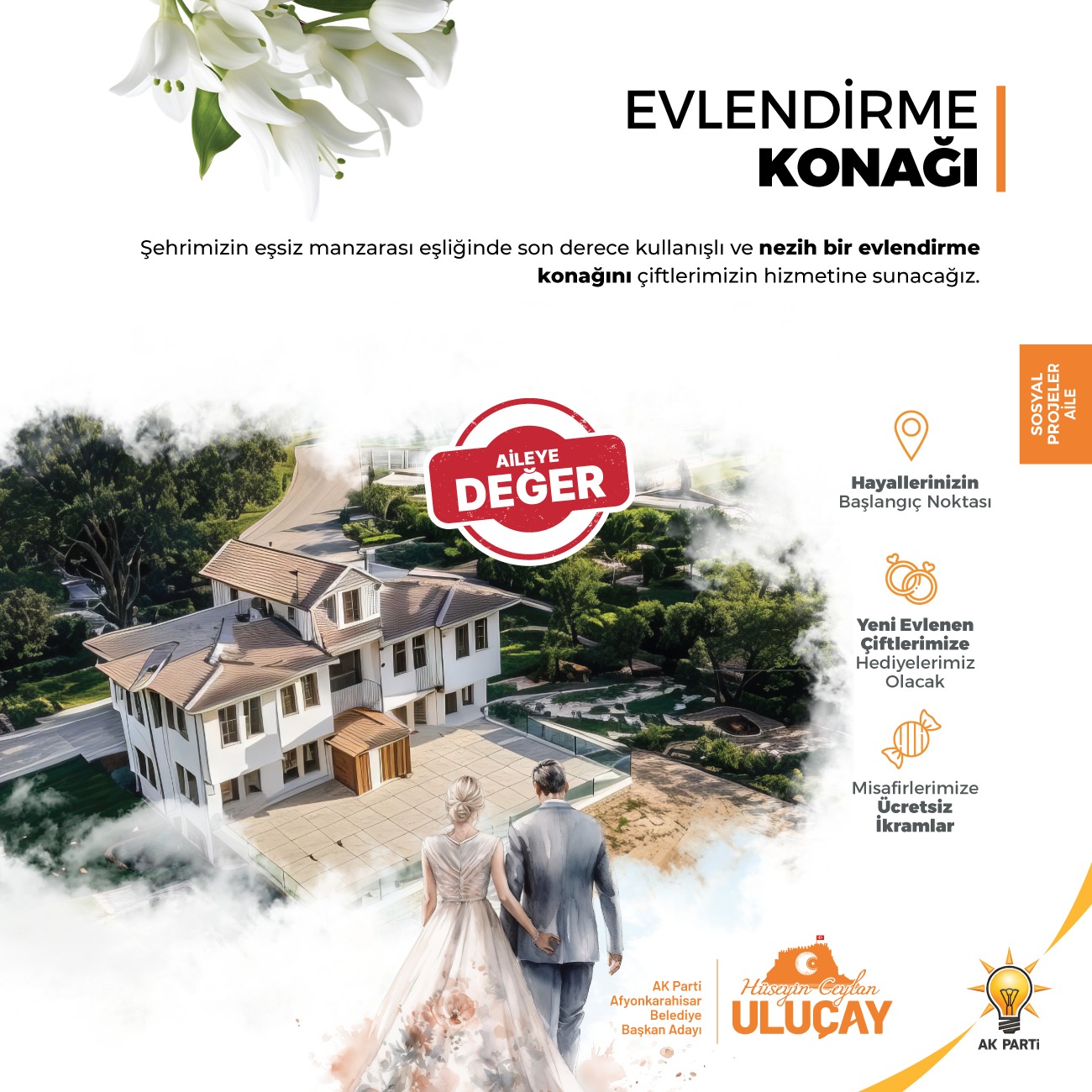 Uluçay evleneceklere 50 bin tl karşılıksız nakdi destek verecek