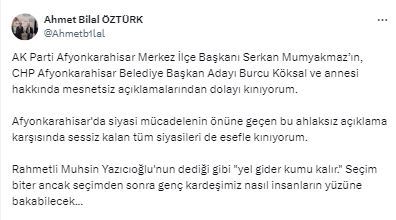 Zafer Partili Öztürk'ten AK Partili Mumyakmaz'a Tepki