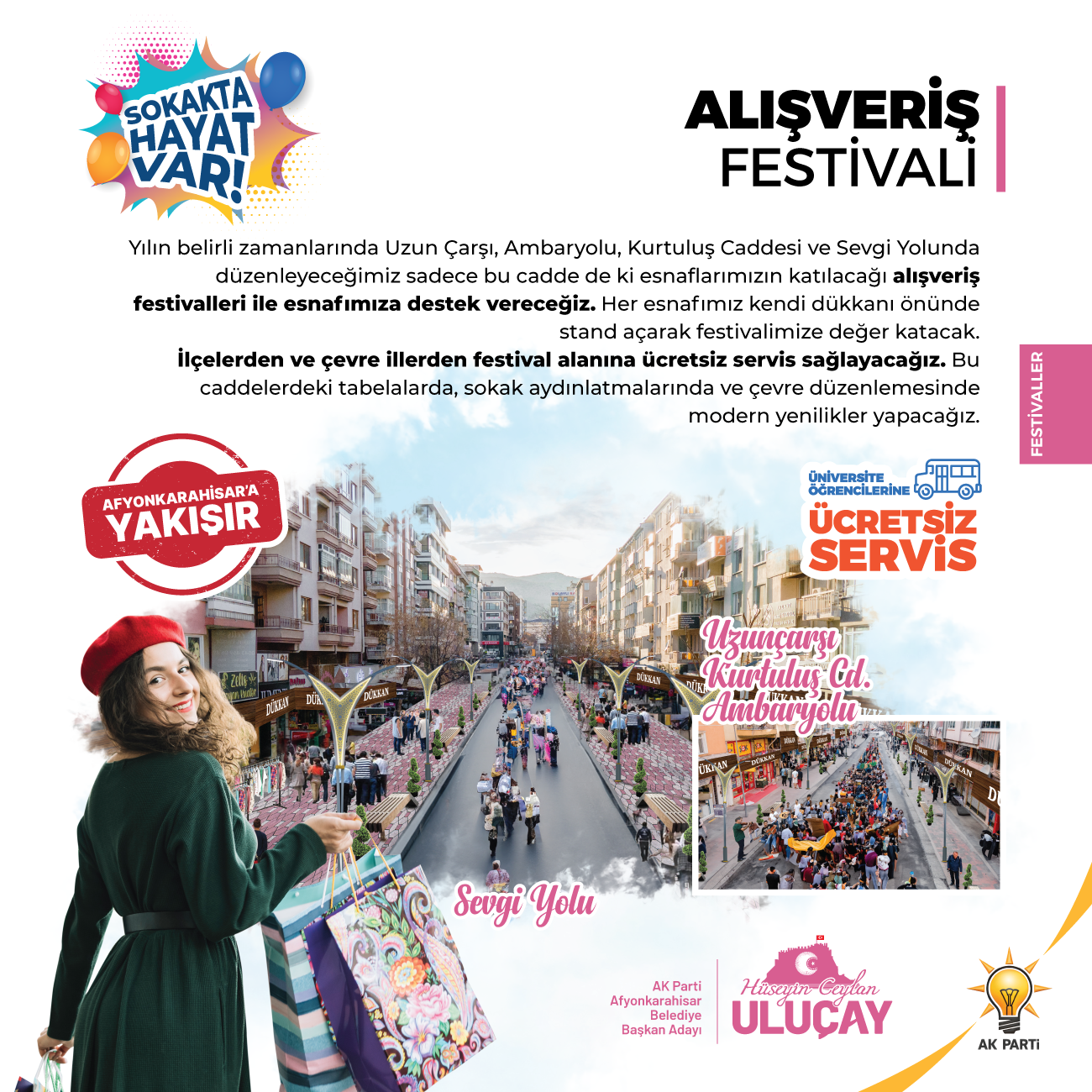 Uluçay, “Sadece Afyonkarahisarlı esnaflarımızın katılacağı alışveriş festivalleri düzenleyeceğiz”