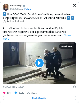 5 İlde Eş Zamanlı ‘Bozdoğan-6 Operasyonu’ Yapıldı