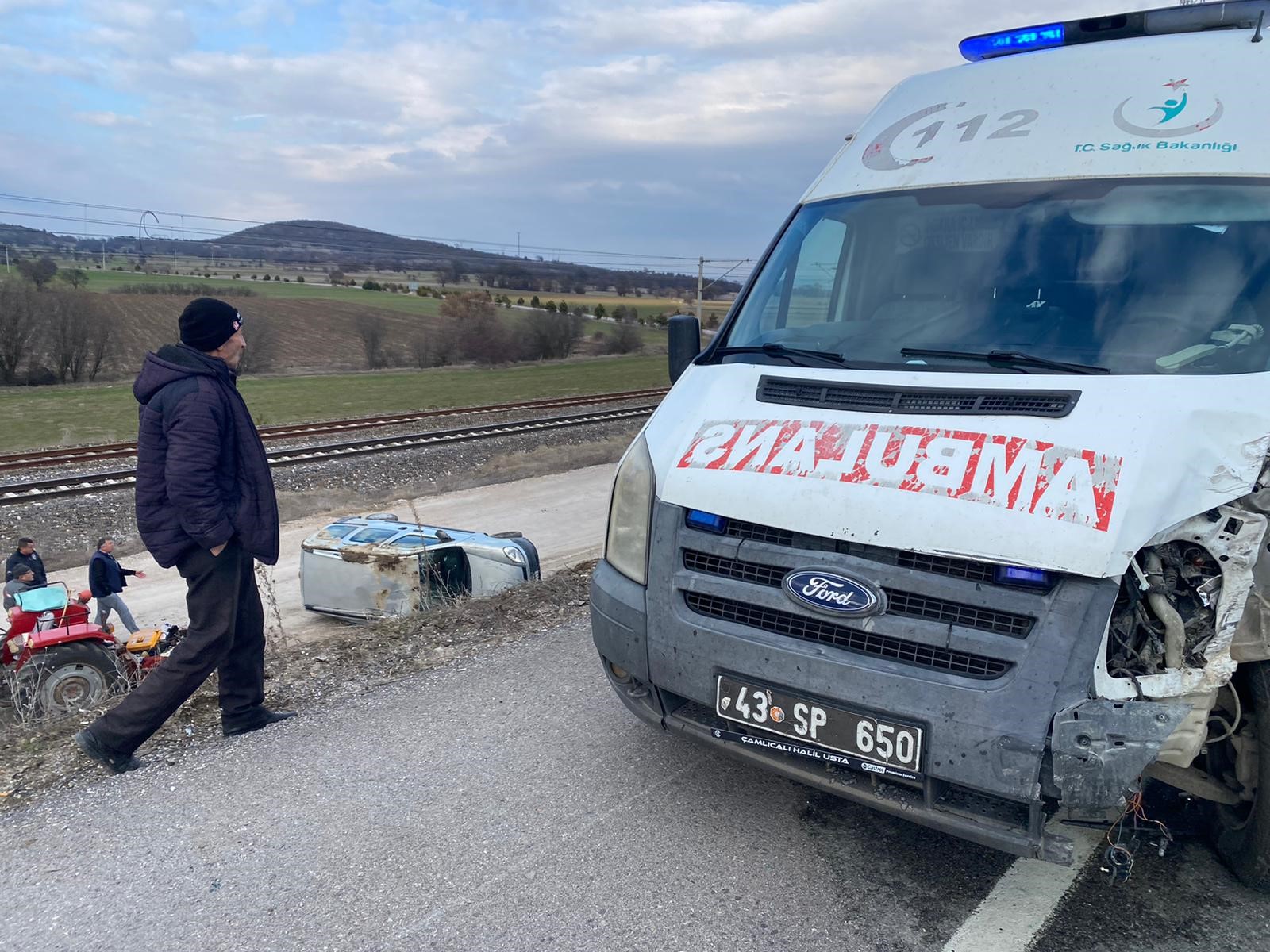 Ambulansın Karıştığı Kazada 1 Kişi Yaralandı