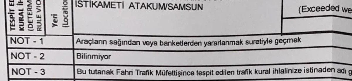 Bin 506 liralık bir garip ceza: 'Sağdan geçtin...'