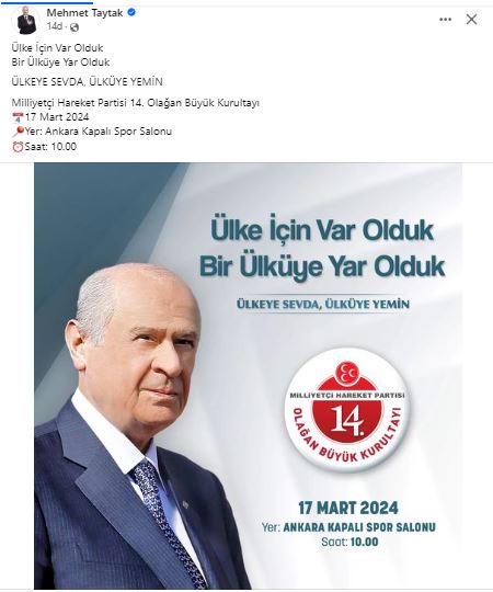 TAYTAK'TAN 14. OLAĞAN BÜYÜK KURULTAYI'NA DAVET