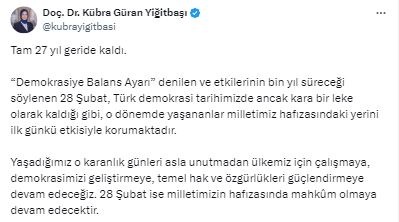 Vali Yiğitbaşı ''Tam 27 Yıl Geride Kaldı''