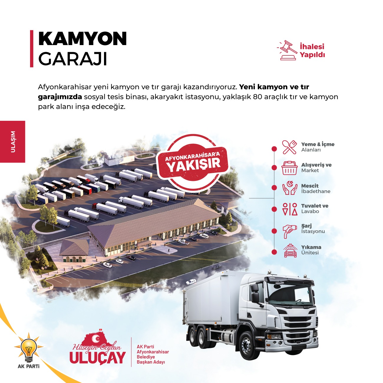 ULUÇAY’IN ‘KAMYON GARAJI’ PROJESİ AFYONKARAHİSAR’A YAKIŞACAK