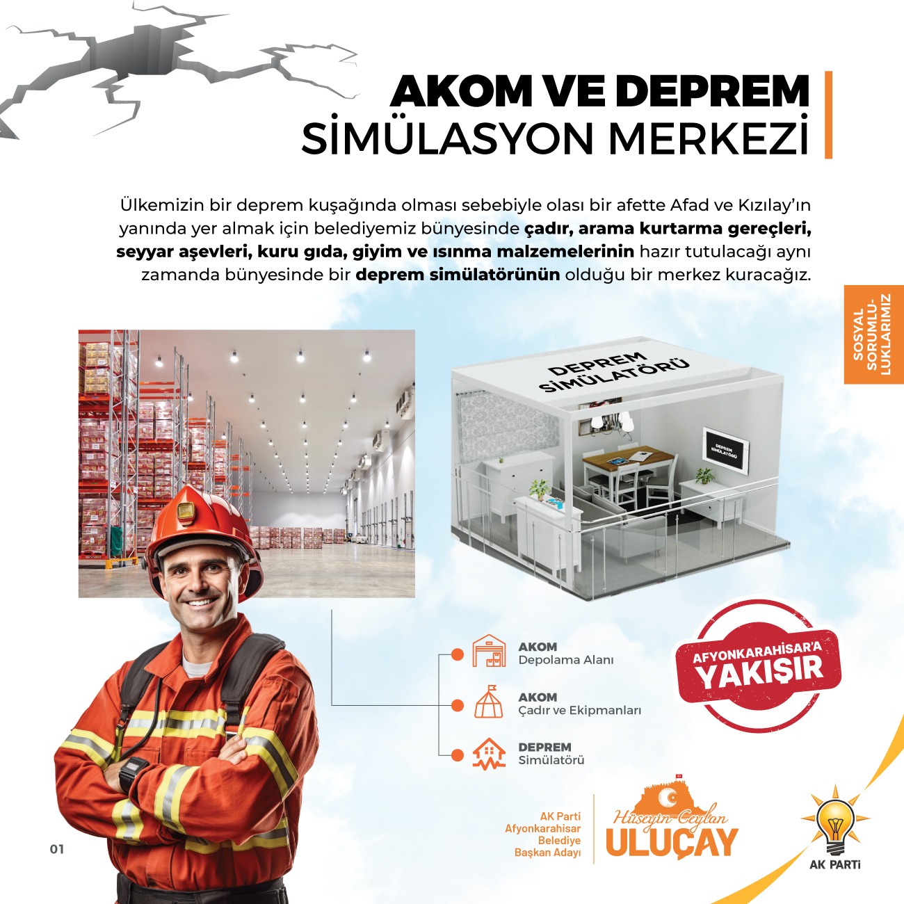 Afyon'da Deprem Bilinci Artırılacak Akom ve Deprem Simülasyon Merkezi Kurulacak