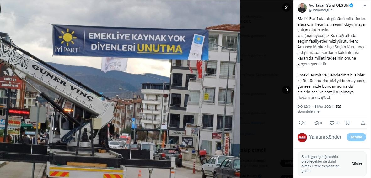 İYİ Parti Milletvekili Olgun'dan ilçe seçim kuruluna tepki