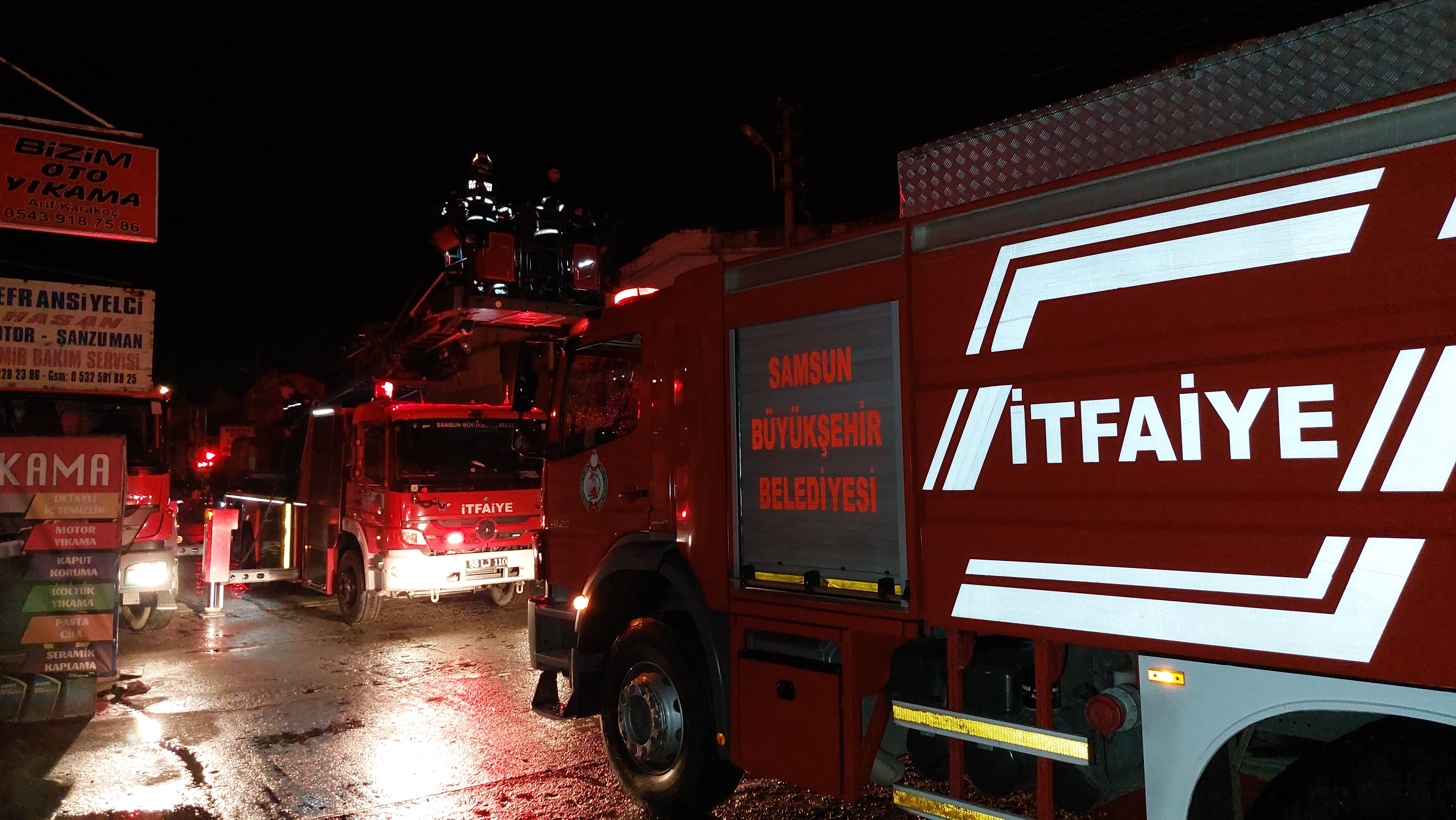 Oto Tamirci Dükkanı Alev Alev Yandı