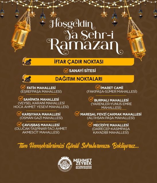 AFYONLULAR RAMAZAN BOYU GÖNÜL SOFRALARINDA BULUŞUYOR