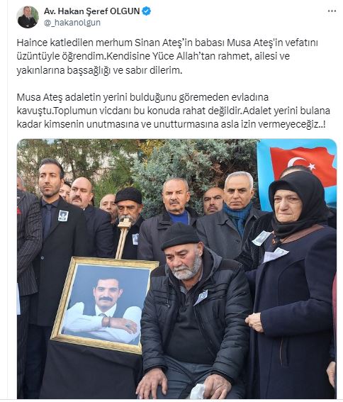 İYİ Partili Olgun'dan Ateş Ailesine Taziye