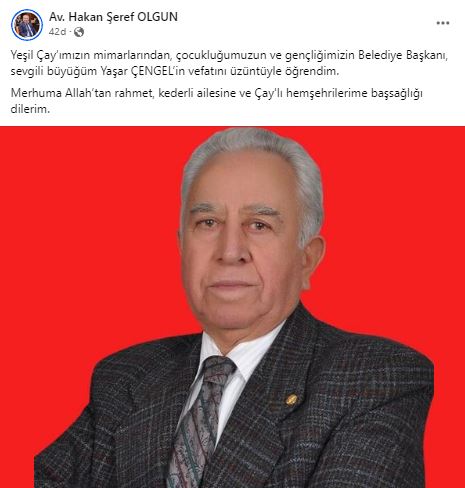 Eski Belediye Başkanı  Çengel Hayatını Kaybetti Paylaşım Olgun'dan Geldi