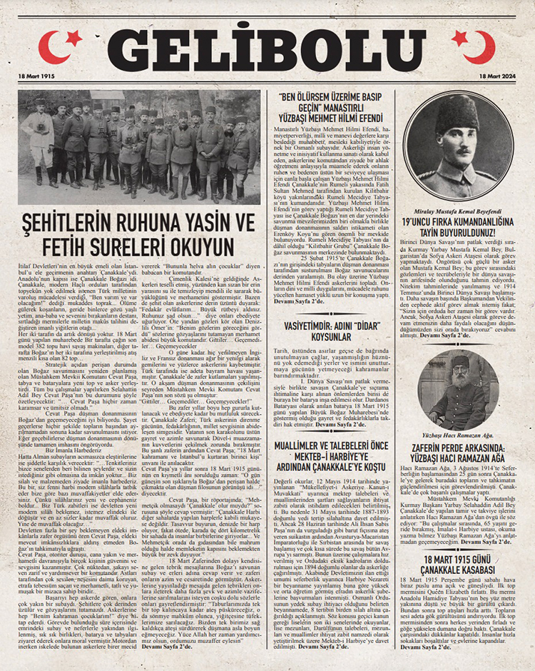"Gelibolu Gazetesi" Çanakkale'de 18 Mart'a Özel Yayımlandı