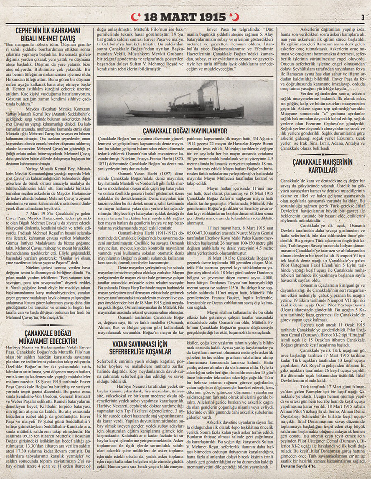 "Gelibolu Gazetesi" Çanakkale'de 18 Mart'a Özel Yayımlandı