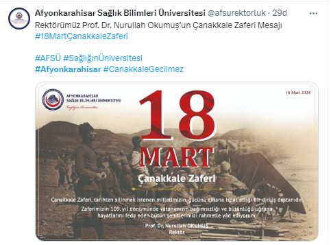 Rektör Okumuş Çanakkale'yi Andı