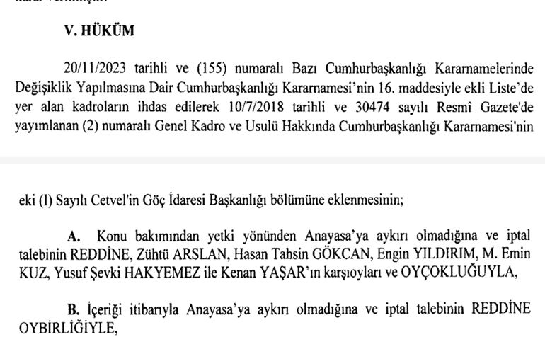 ANAYASA MAHKEMESİNDEN KÖKSAL'A RED