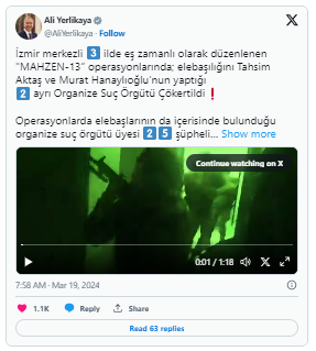 'Mahzen-13' Operasyonlarında 2 Suç Örgütü Çökertildi