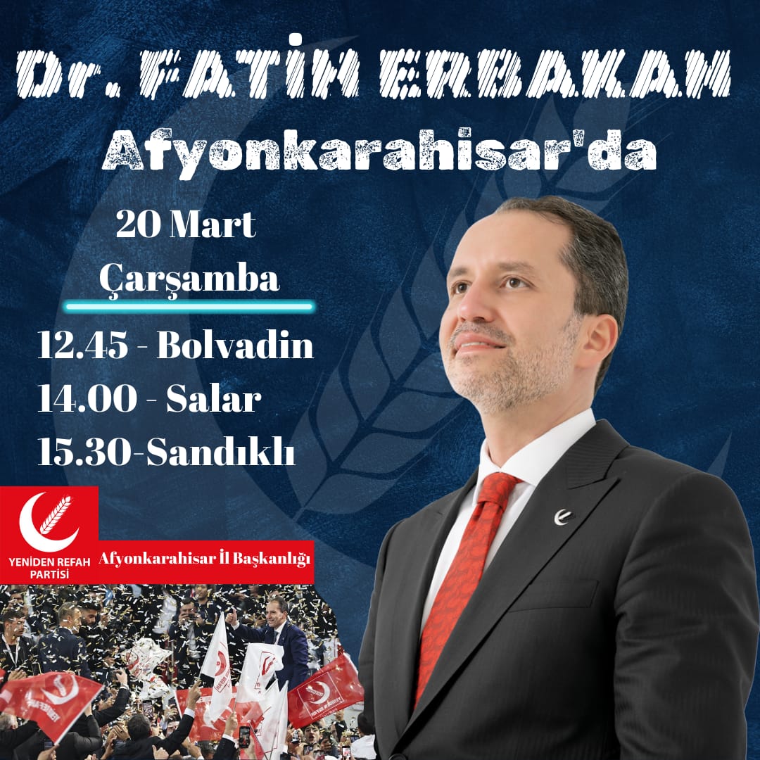 Erbakan'ın Afyon Programı Belli Oldu İşte Detaylar