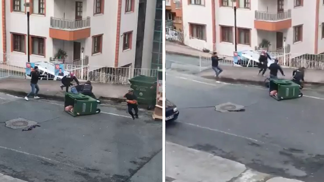 Sokak Birden Teksasa Döndü Silahların Çekildiği Kavgada Kan Aktı