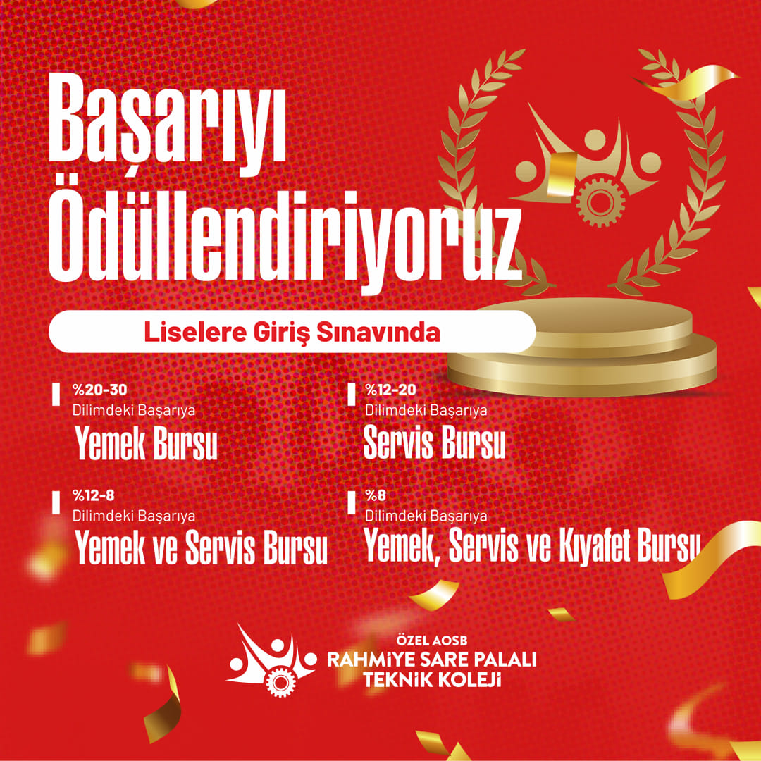 RSP TEKNİK KOLEJİ LİSELERE GİRİŞ BAŞARISINI ÖDÜLLENDİRİYOR