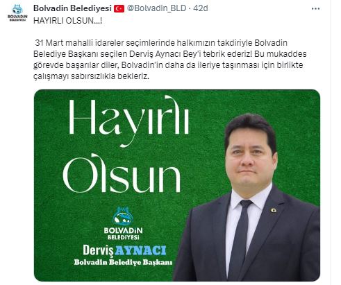 Bolvadin Belediyesinden İlk Resmi Paylaşım Geldi